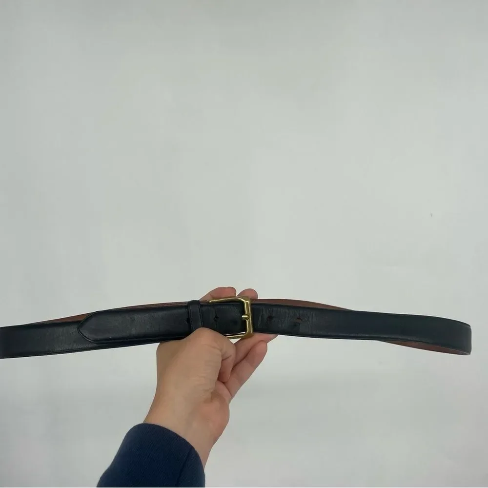 Coach Black Leather Belt with Gold Buckle